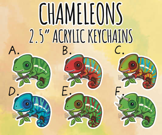 2.5” Chameleon Acrylic/Glitter Epoxy Keychain