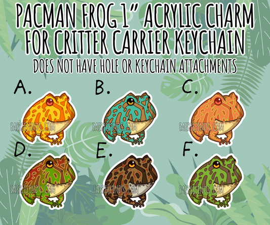 1” Pacman Frog Insert Charm For Critter Carrier Openable Shaker Keychain