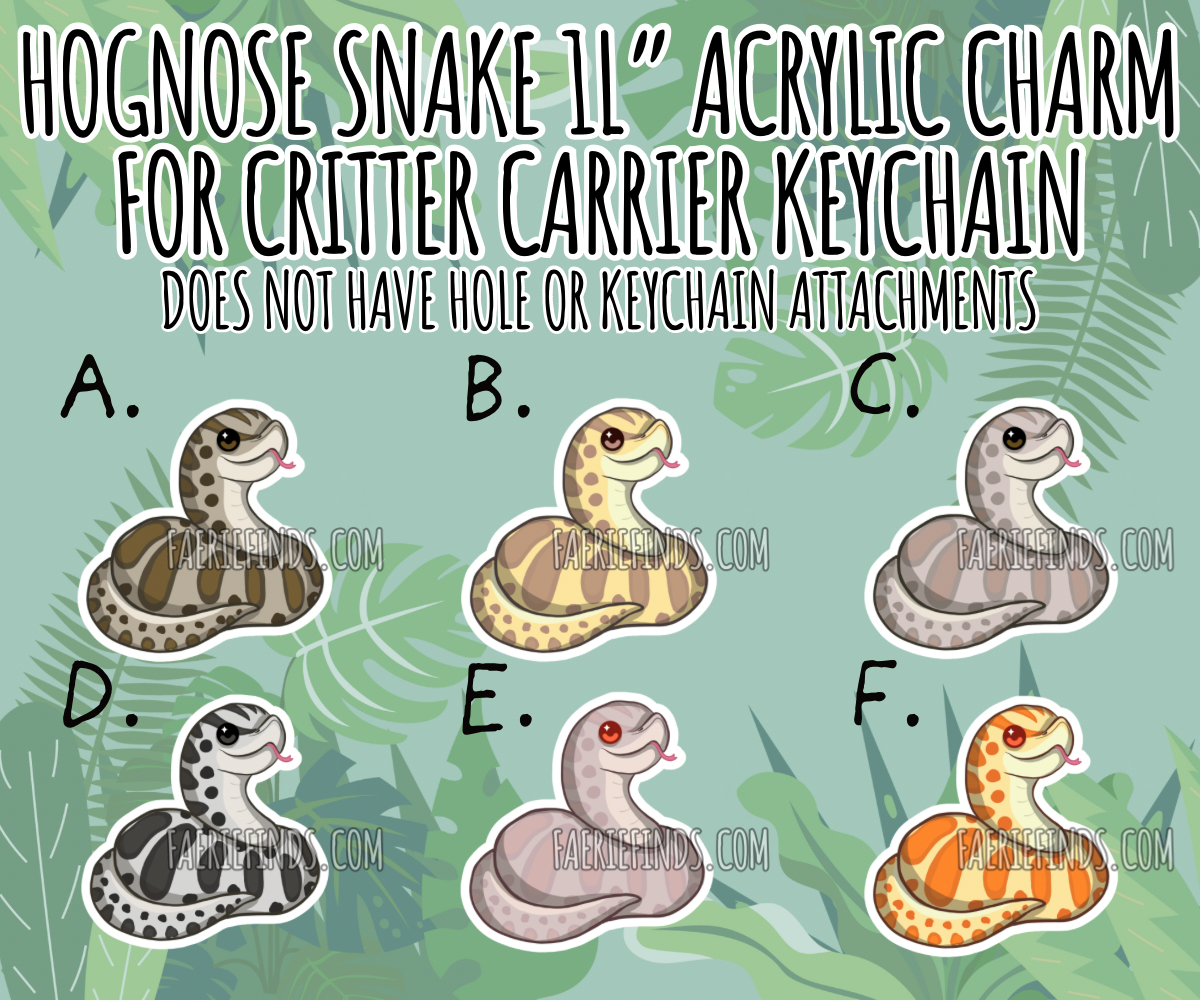 1” Hognose Snake Insert Charm For Critter Carrier Openable Shaker Keychain