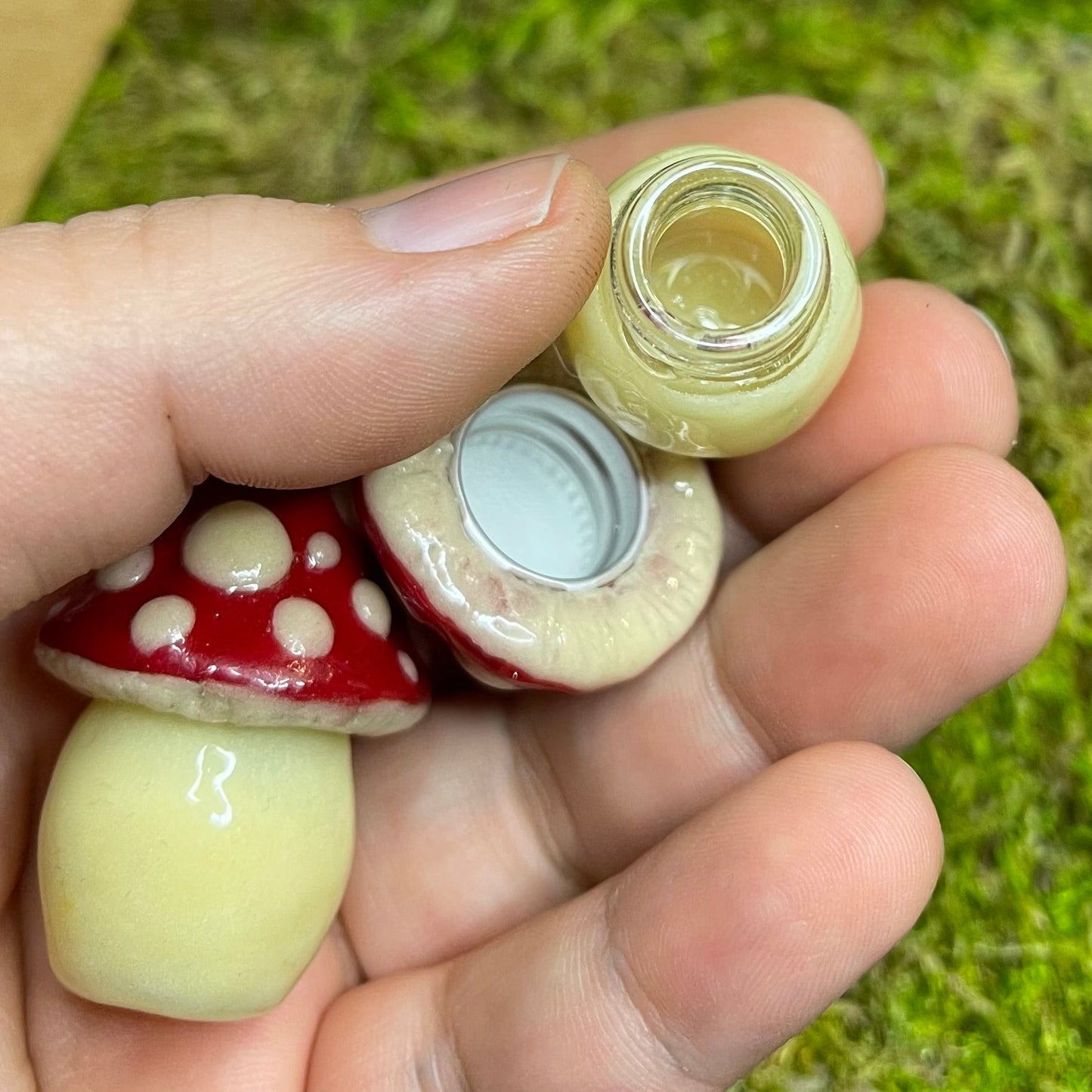 CUSTOM Stash Jar Earrings- Glowing Mushrooms