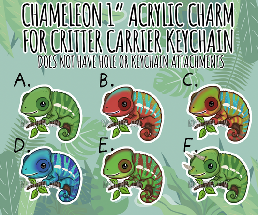 1” Chameleon Insert Charm For Critter Carrier Openable Shaker Keychain