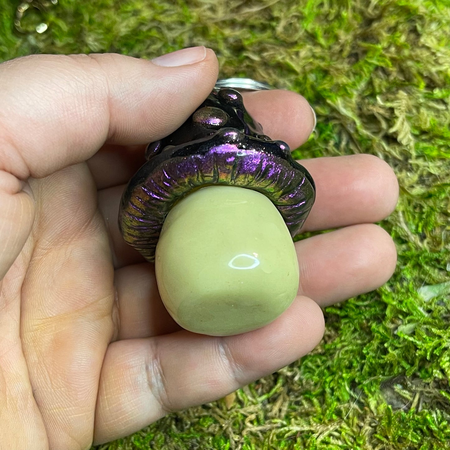 Mushroom Stash Jar Keychain “Witchy Woman”