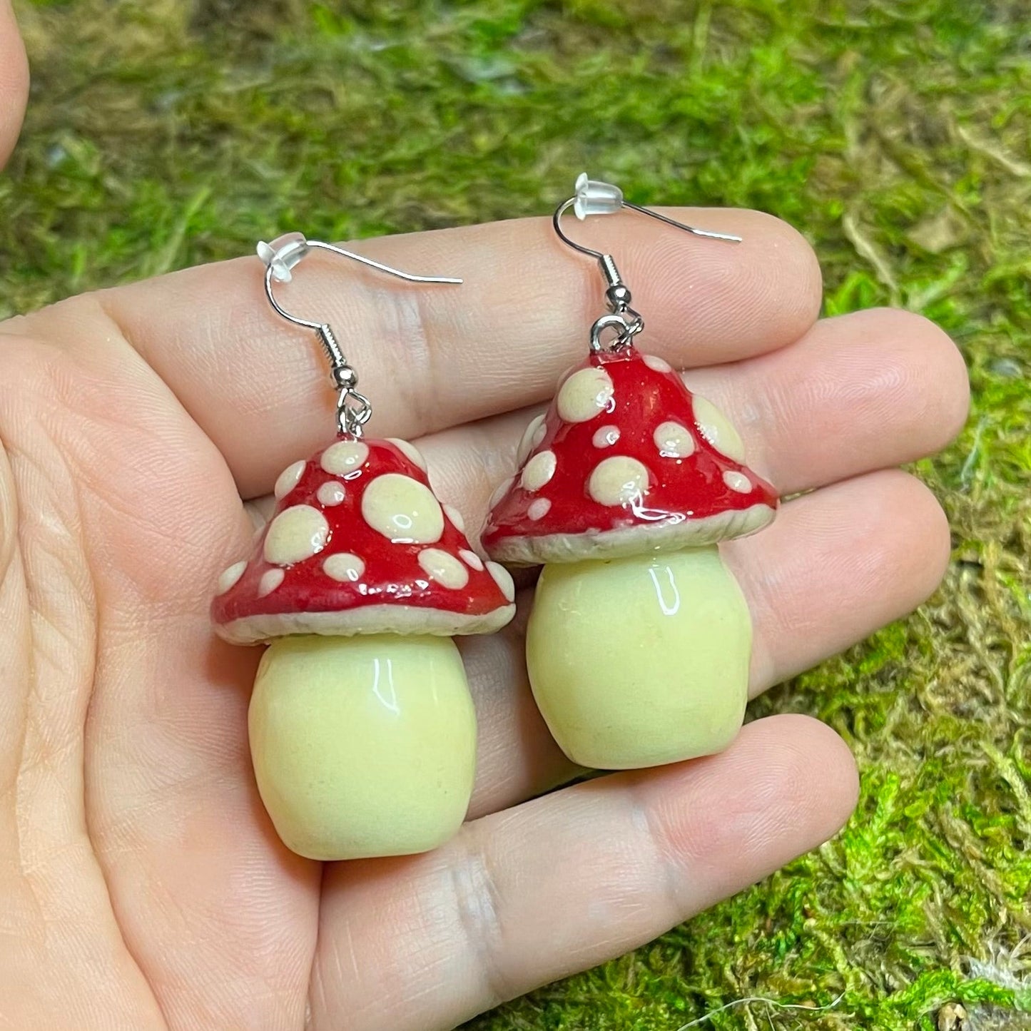 CUSTOM Stash Jar Earrings- Glowing Mushrooms