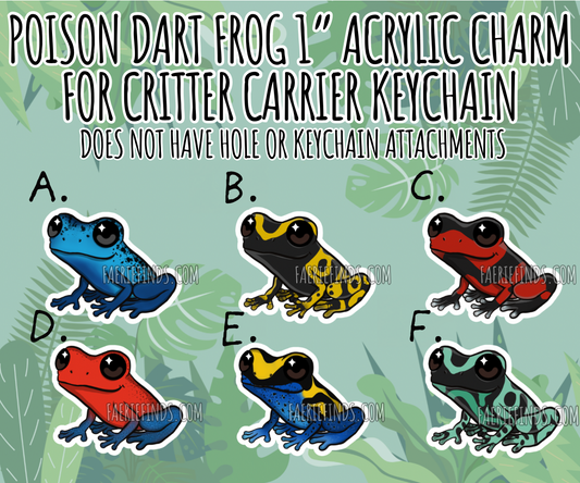 1” Dart Frog Insert Charm For Critter Carrier Openable Shaker Keychain