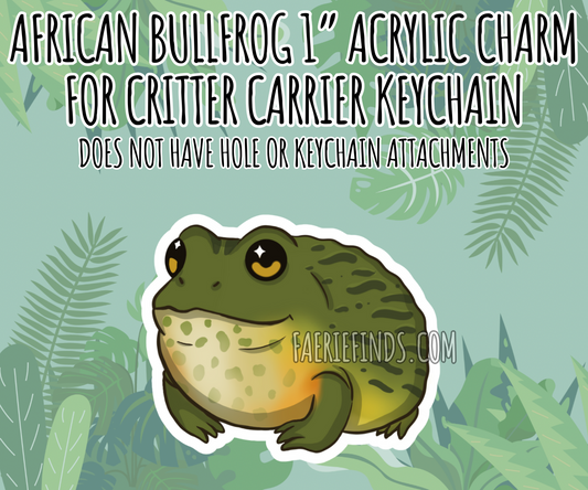 1” African Bullfrog Insert Charm For Critter Carrier Openable Shaker Keychain