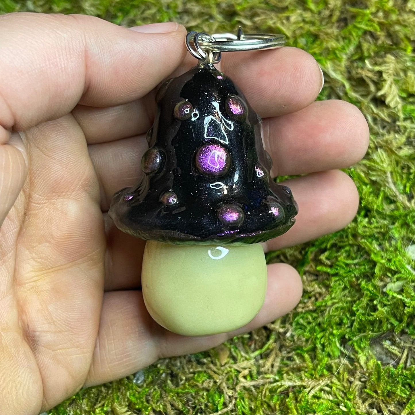 Mushroom Stash Jar Keychain “Witchy Woman”