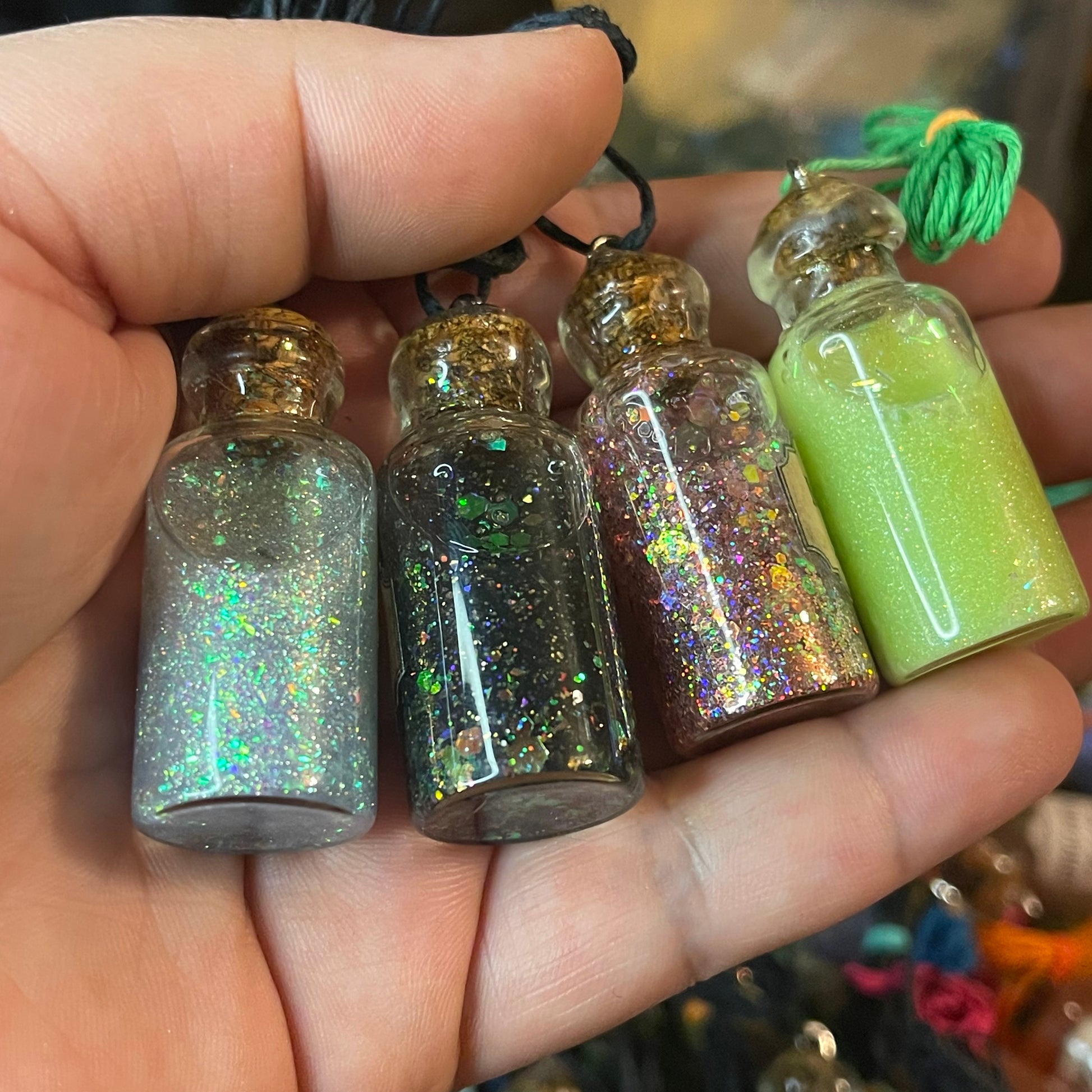 Miniature Fairy Dust - Purple Glitter - Glass Bottle - Tiny Silver